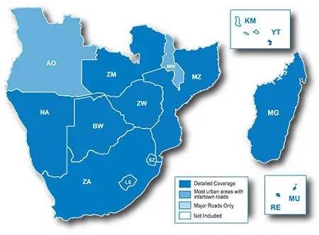Navigation Map of Southern Africa for Garmin Devices-OnMicro SD Card